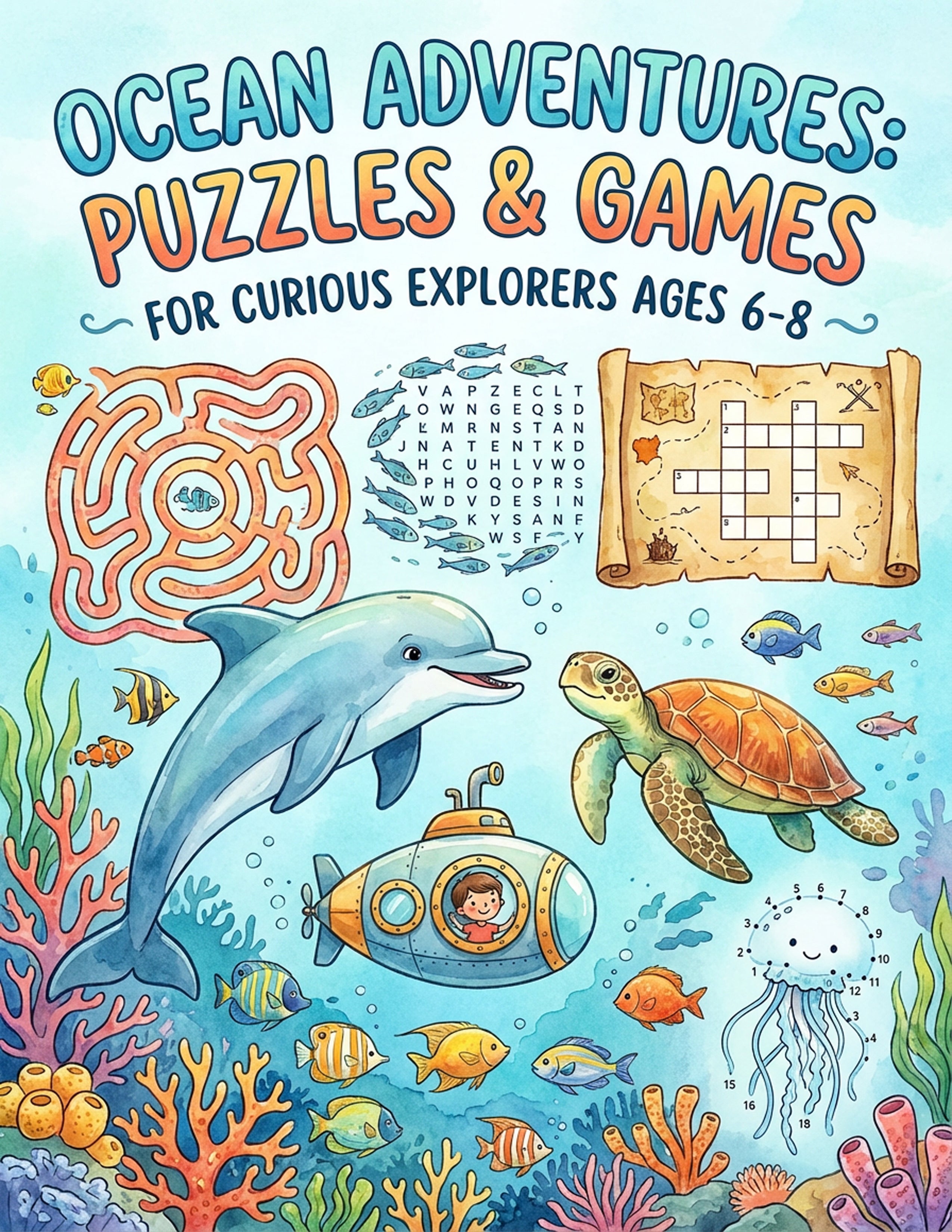 Ocean Adventures Puzzles & Games (Ages 6–8)